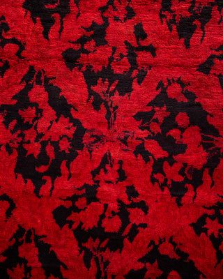 Modern Overdyed Hand Knotted Wool Red Runner 2' 5" x 7' 10"