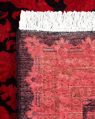 Contemporary Hand Knotted Overdyed Red Runner 2' 5" x 7' 10"