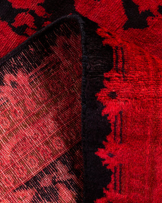 Contemporary Hand Knotted Overdyed Red Runner 2' 5" x 7' 10"