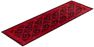 Contemporary Hand Knotted Overdyed Red Runner 2' 5" x 7' 10"