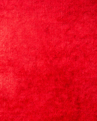 Modern Overdyed Hand Knotted Wool Red Runner 2' 7" x 10' 3"