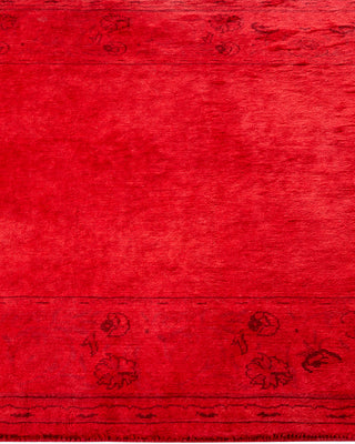 Contemporary Hand Knotted Overdyed Red Runner 2' 7" x 10' 3"