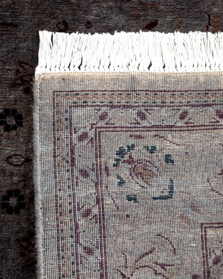 Contemporary Hand Knotted Overdyed Gray Runner 2' 6" x 11' 6"