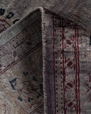 Contemporary Hand Knotted Overdyed Gray Runner 2' 6" x 11' 6"