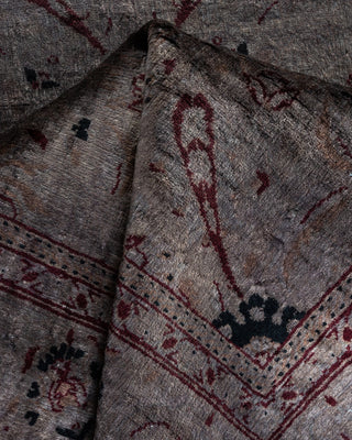Contemporary Hand Knotted Overdyed Gray Runner 2' 6" x 11' 6"