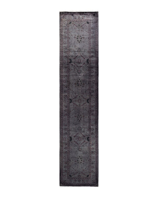 Contemporary Fine Vibrance Gray Wool Area Rug 2' 6" x 11' 6"