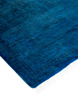 Modern Overdyed Hand Knotted Wool Blue Area Rug 3' 2" x 5' 3"