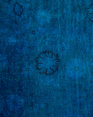 Contemporary Hand Knotted Overdyed Blue Area Rug 3' 2" x 5' 3"