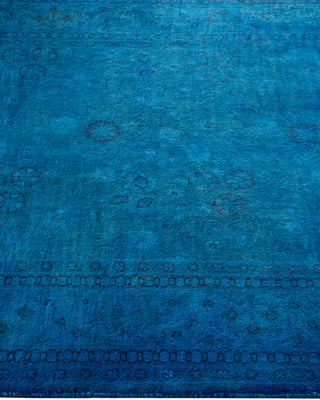 Contemporary Hand Knotted Overdyed Blue Area Rug 3' 2" x 5' 3"