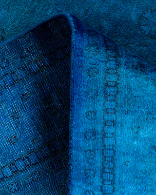 Contemporary Hand Knotted Overdyed Blue Area Rug 3' 2" x 5' 3"