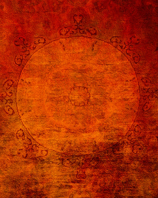 Contemporary Hand Knotted Overdyed Orange Area Rug 4' 2" x 6' 3"