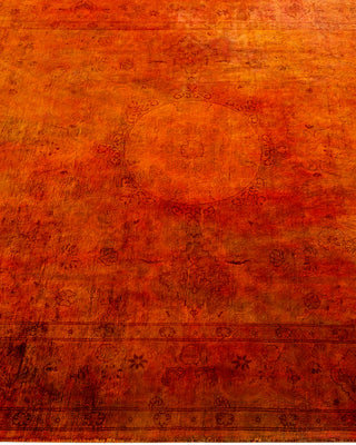 Contemporary Hand Knotted Overdyed Orange Area Rug 4' 2" x 6' 3"