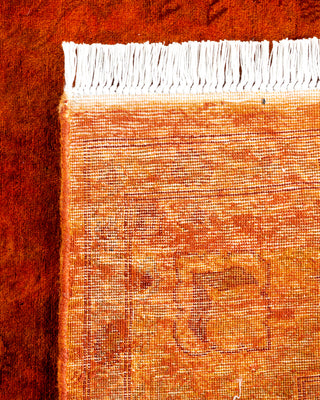 Contemporary Hand Knotted Overdyed Orange Area Rug 4' 2" x 6' 3"