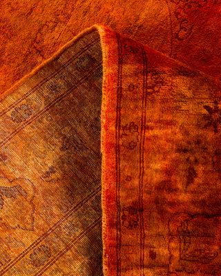 Contemporary Hand Knotted Overdyed Orange Area Rug 4' 2" x 6' 3"