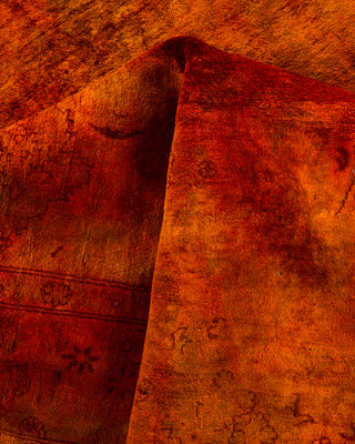 Contemporary Hand Knotted Overdyed Orange Area Rug 4' 2" x 6' 3"