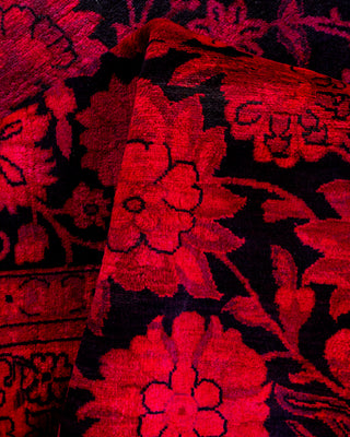 Contemporary Hand-Knotted Overdyed Pink Area Rug 4' 1" x 6' 4"