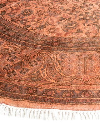 Contemporary Hand-Knotted Overdyed Pink Round Area Rug 4' 1" x 4' 1"