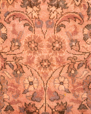 Contemporary Hand-Knotted Overdyed Pink Round Area Rug 4' 1" x 4' 1"