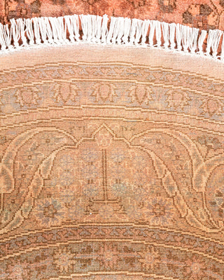 Contemporary Hand-Knotted Overdyed Pink Round Area Rug 4' 1" x 4' 1"
