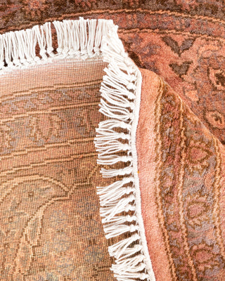 Contemporary Hand-Knotted Overdyed Pink Round Area Rug 4' 1" x 4' 1"