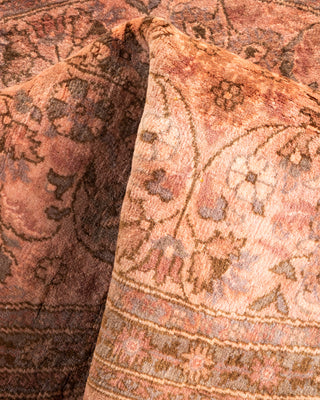 Contemporary Hand-Knotted Overdyed Pink Round Area Rug 4' 1" x 4' 1"