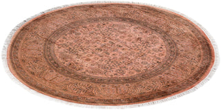 Modern Overdyed Hand Knotted Wool Pink Round Area Rug 4' 1" x 4' 1"