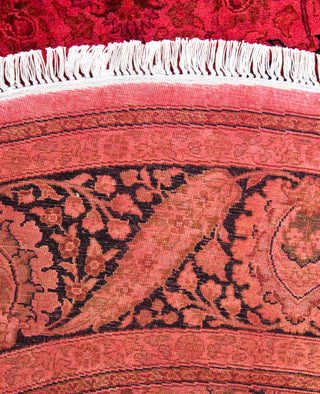 Contemporary Overdyed Wool Hand Knotted Pink Round Area Rug 6' 1" x 6' 1"