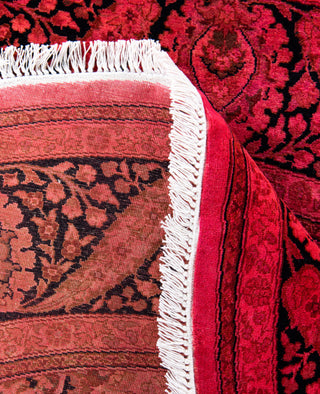 Contemporary Overdyed Wool Hand Knotted Pink Round Area Rug 6' 1" x 6' 1"