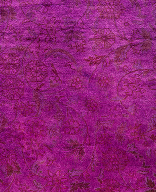 Overdyed Hand-Knotted Wool Modern-Contemporary Purple Area Rug 8' 1" x 8' 3"