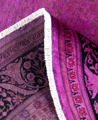 Overdyed Hand-Knotted Wool Modern-Contemporary Purple Area Rug 8' 1" x 8' 3"