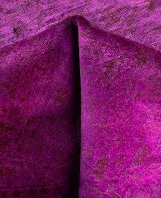 Overdyed Hand-Knotted Wool Modern-Contemporary Purple Area Rug 8' 1" x 8' 3"