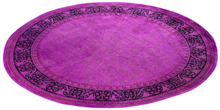 Overdyed Hand-Knotted Wool Modern-Contemporary Purple Area Rug 8' 1" x 8' 3"