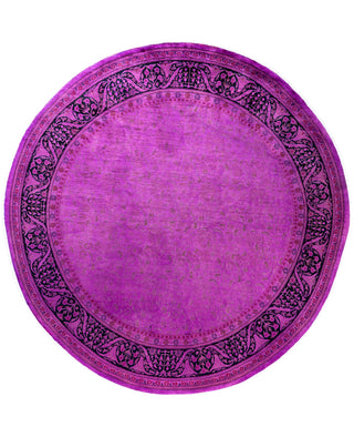 Overdyed Hand-Knotted Wool Modern-Contemporary Purple Area Rug 8' 1" x 8' 3"