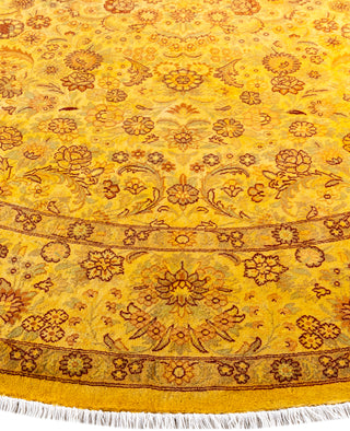 Overdyed Hand-Knotted Wool Modern-Contemporary Yellow Area Rug 8' 1" x 8' 1"