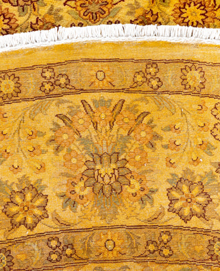 Overdyed Hand-Knotted Wool Modern-Contemporary Yellow Area Rug 8' 1" x 8' 1"