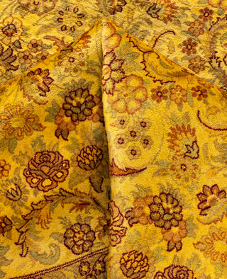 Overdyed Hand-Knotted Wool Modern-Contemporary Yellow Area Rug 8' 1" x 8' 1"