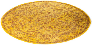 Overdyed Hand-Knotted Wool Modern-Contemporary Yellow Area Rug 8' 1" x 8' 1"
