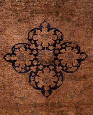 Overdyed Hand-Knotted Wool Modern-Contemporary Brown Area Rug 6' 1" x 8' 9"
