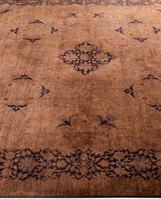 Overdyed Hand-Knotted Wool Modern-Contemporary Brown Area Rug 6' 1" x 8' 9"