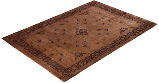 Overdyed Hand-Knotted Wool Modern-Contemporary Brown Area Rug 6' 1" x 8' 9"