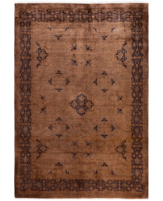 Overdyed Hand-Knotted Wool Modern-Contemporary Brown Area Rug 6' 1" x 8' 9"