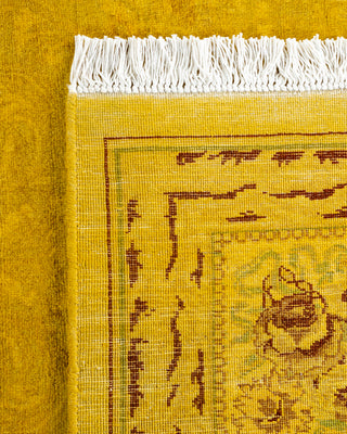 Modern Overdyed Hand Knotted Wool Yellow Area Rug 6' 1" x 8' 10"