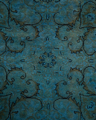 Contemporary Hand-Knotted Overdyed Blue Area Rug 6' 1" x 9' 2"