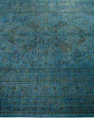 Contemporary Hand-Knotted Overdyed Blue Area Rug 6' 1" x 9' 2"