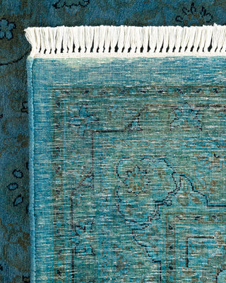 Contemporary Hand-Knotted Overdyed Blue Area Rug 6' 1" x 9' 2"