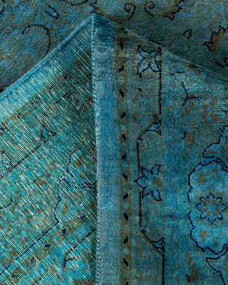 Contemporary Hand-Knotted Overdyed Blue Area Rug 6' 1" x 9' 2"