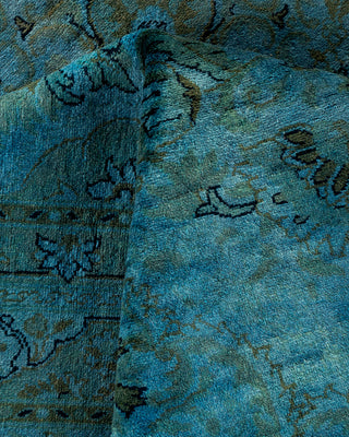 Contemporary Hand-Knotted Overdyed Blue Area Rug 6' 1" x 9' 2"