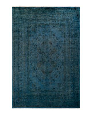 Modern Fine Vibrance Blue Area Rug 6' 1" x 9' 2"