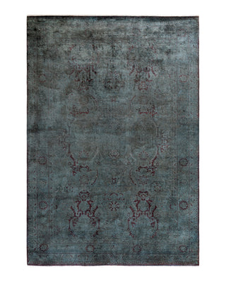 Contemporary Fine Vibrance Gray Wool Area Rug 6' 2" x 9' 0"