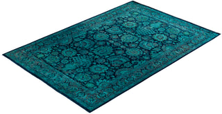 Contemporary Hand Knotted Overdyed Navy Area Rug 4' 2" x 6' 1"